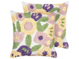 Set of 2 Decorative Cushions Multicolour Tufted Cotton Floral Pattern 45 x 45 cm Removable Cover Modern Dcor Accessories Bedroom Living Room Beliani