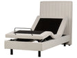 Electric Bed Light Beige EU Single 3ft Remote Control Adjustable Fabric Upholstery Beliani