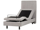 Electric Bed Light Grey EU Small Single 2ft6 Remote Control Adjustable Fabric Upholstery Beliani