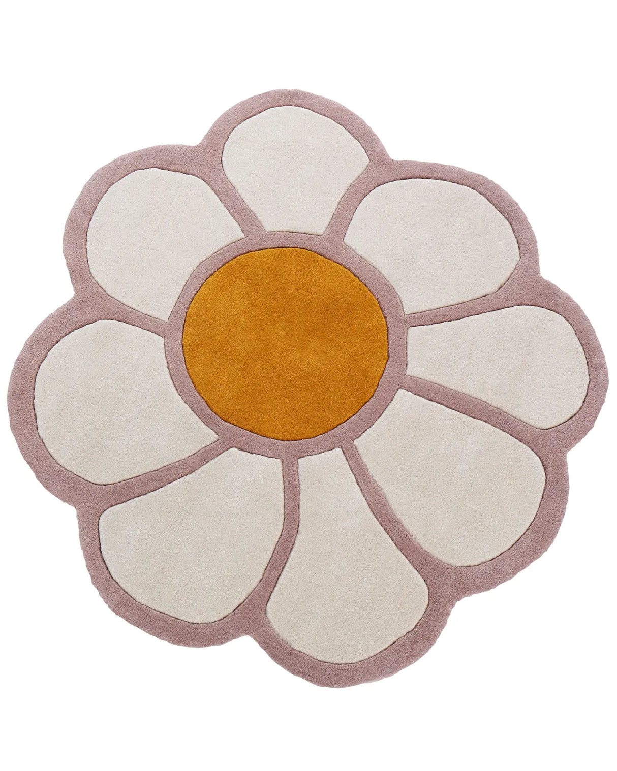 Kids Rug Multicolor Wool  120 cm Hand Tufted Flower Shaped Beliani