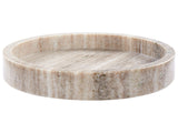 Decorative Tray Marble Beige Round Modern Home Accessory Beliani