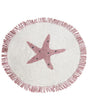 Kids Rug Off-White Cotton ⌀ 120 cm with Star Motif Beliani