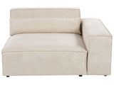 Corner Seat Section Beige Velvet 1-Seat Sofa Module Modern Single-Seat Beliani