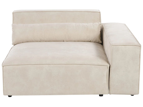 Corner Seat Section Beige Velvet 1-Seat Sofa Module Modern Single-Seat Beliani