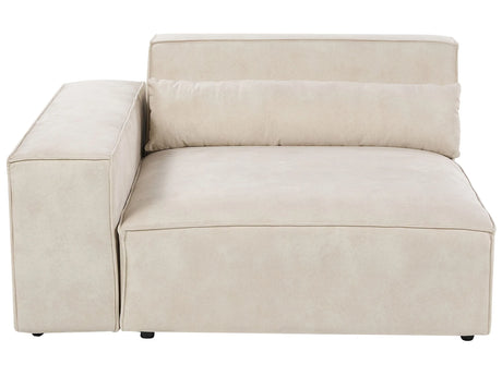 Right Corner Seat Section Beige Velvet 1-Seat Sofa Module Modern Single-Seat Beliani