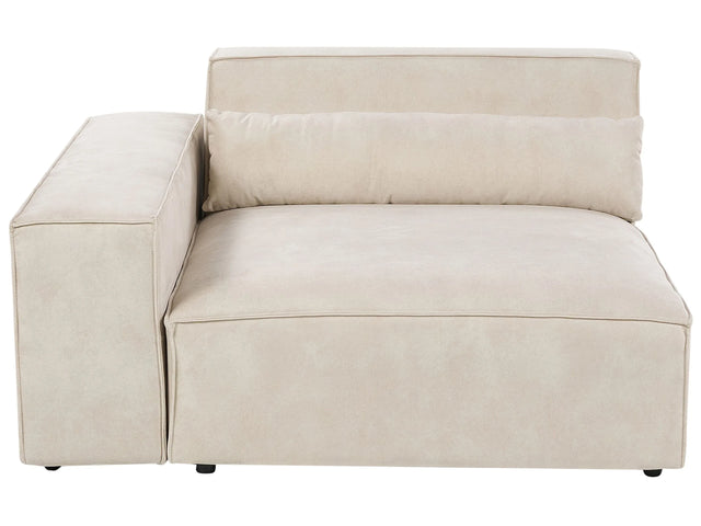 Right Corner Seat Section Beige Velvet 1-Seat Sofa Module Modern Single-Seat Beliani
