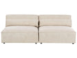 2 Seater Armless Modular Sofa Beige Velvet Sectional Couch Sofa with Black Legs Modern Living Room Beliani