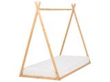 Kids House Bed Light Pine Wood EU Single Size 3ft Bed for Toddler Modern Nursery Beliani