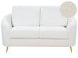 Sofa Boucle White Upholstery Gold Legs 2 Seater Loveseat Retro Beliani