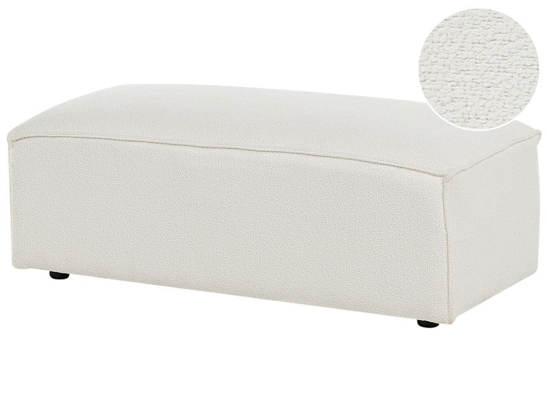 Ottoman White Boucle Upholstery Footrest Footstool Pouffe Minimalistic Style Beliani