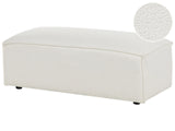 Ottoman White Boucle Upholstery Footrest Footstool Pouffe Minimalistic Style Beliani