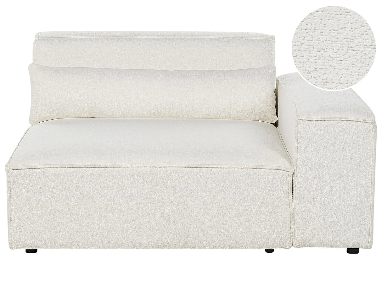 Corner Seat Section White Boucle 1-Seat Sofa Module Modern Single-Seat Beliani