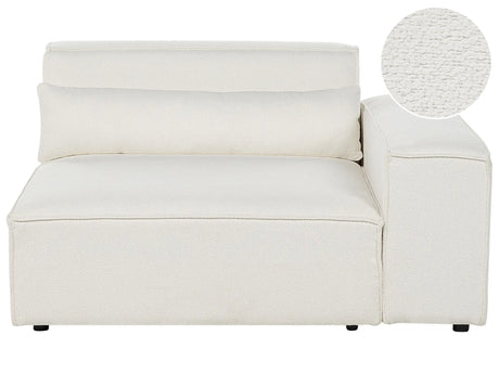 Corner Seat Section White Boucle 1-Seat Sofa Module Modern Single-Seat Beliani
