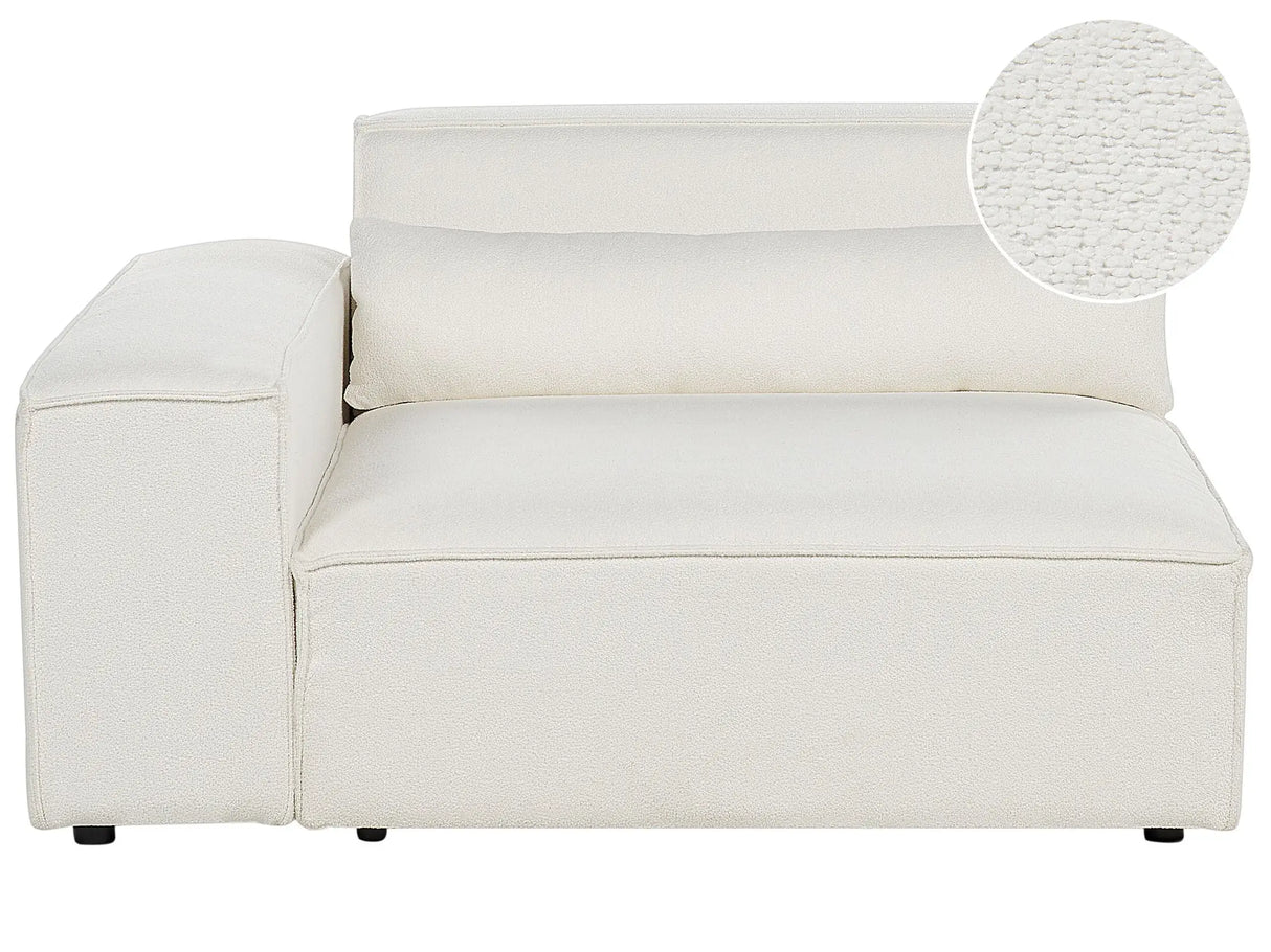Right Corner Seat Section White Boucle 1-Seat Sofa Module Modern Single-Seat Beliani