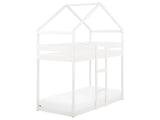 Wooden Bunk Bed Grey Pine Wood EU Single Size 3ft 90 x 200 cm High Sleeper Children Kids Bedroom Ladder Slats Beliani