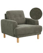 Armchair Dark Green Corduroy Fabric Wooden Legs Retro Minimalistic Living Room Furniture Beliani