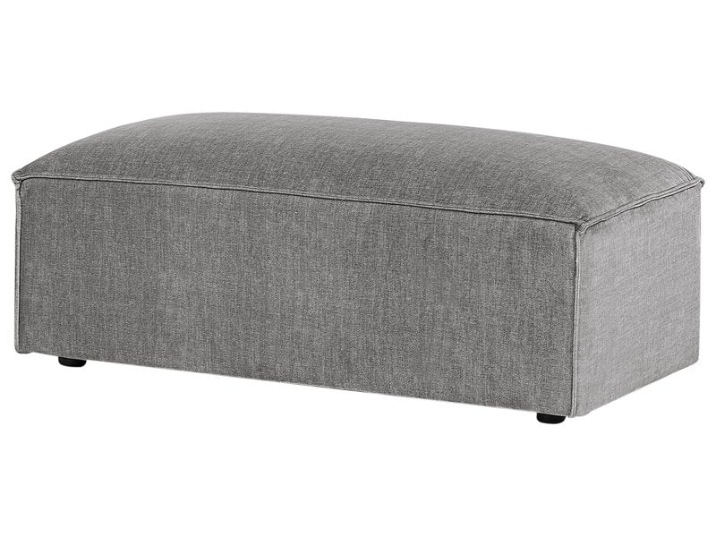 Ottoman Grey Fabric Upholstery Footrest Footstool Pouffe Minimalistic Style Beliani