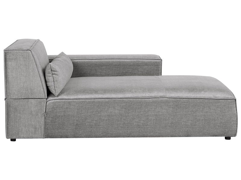 Left Chaise Lounge Grey Fabric Upholstery Synthetic Legs Left Hand Modern Living Room Beliani