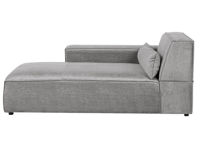 Right Chaise Lounge Grey Fabric Upholstery Synthetic Legs Left Hand Modern Living Room Beliani