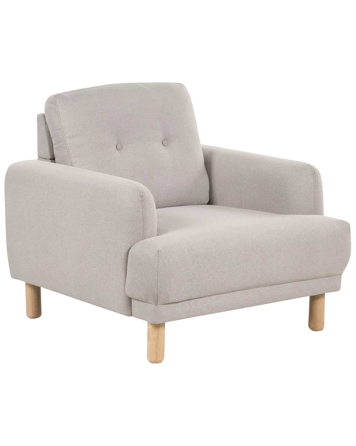 Armchair Taupe Polyester Fabric Wooden Legs Retro Minimalistic Living Room Furniture Beliani