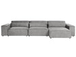 Left Hand 3 Seater Modular Sofa Grey Fabric Sectional Couch Sofa with Black Legs Modern Living Room Beliani