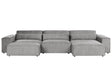 Left Hand 3 Seater Modular Sofa with Ottoman Grey Fabric Sectional Couch Sofa with Black Legs Modern Living Room Beliani