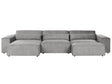 Right Hand 3 Seater Modular Sofa with Ottoman Grey Fabric Sectional Couch Sofa with Black Legs Modern Living Room Beliani