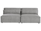 2 Seater Armless Modular Sofa Grey Fabric Sectional Couch Sofa with Black Legs Modern Living Room Beliani