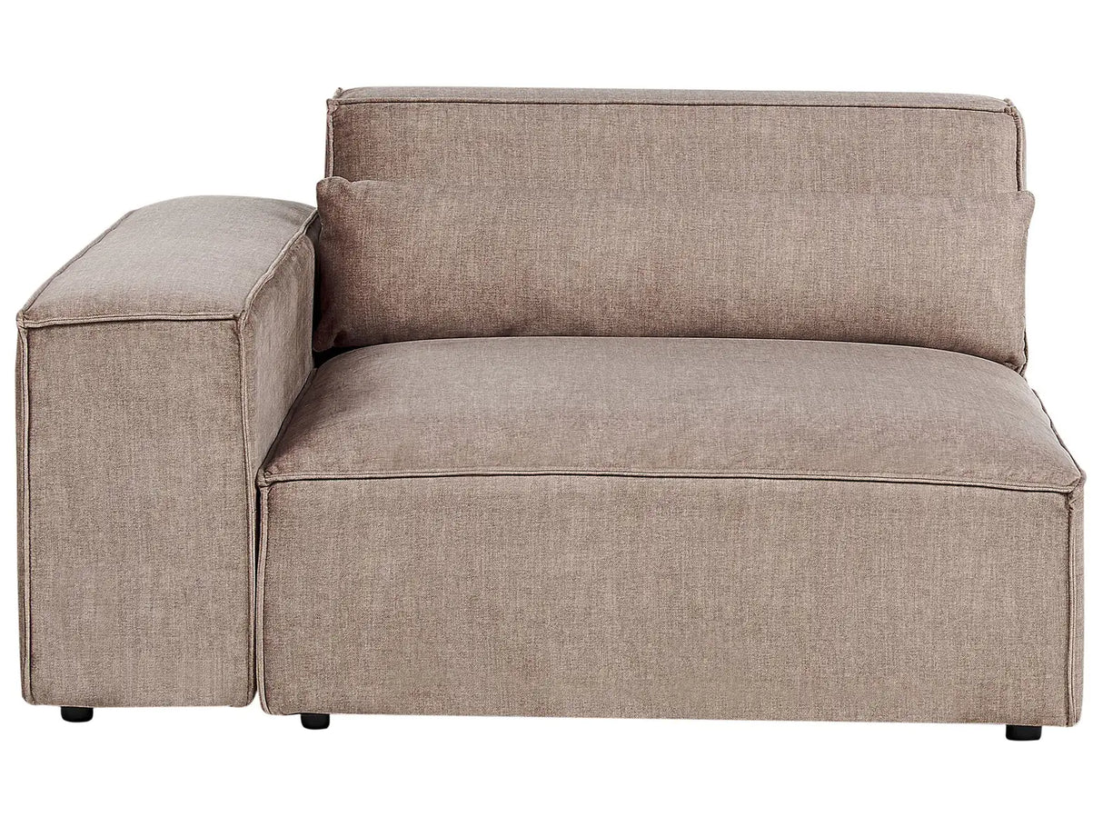 Right Corner Seat Section Brown Fabric 1-Seat Sofa Module Modern Single-Seat Beliani