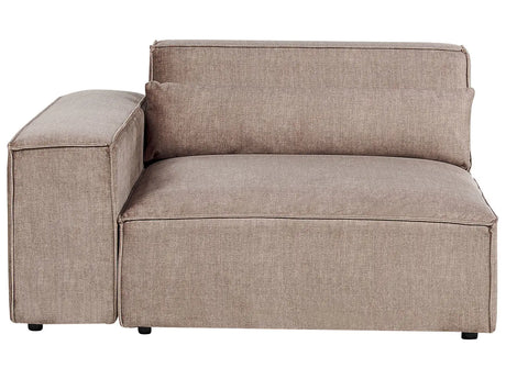 Right Corner Seat Section Brown Fabric 1-Seat Sofa Module Modern Single-Seat Beliani