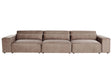 3 Seater Modular Sofa Brown Fabric Sectional Couch Sofa with Black Legs Modern Living Room Beliani