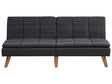 Sofa Bed Black 3-Seater Quilted Upholstery Click Clack Split Back Metal Legs Beliani