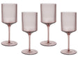 Set of 4 Wine Glasses Pink Transparent Hand-Blown 38 cl 13 oz 4 Pcs Set Beliani