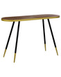 Console Table Dark Ash Wood MDF 120 x 41 cm Gold Base Living Room Hallway Furniture Beliani