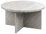 Coffee Table Grey MDF Stone-like Veneer  80 cm Classic Modern Design Beliani