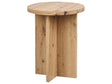 Side Table Light Wood Effect MDF Stone-like Veneer ⌀ 44 cm Classic Modern Design Beliani