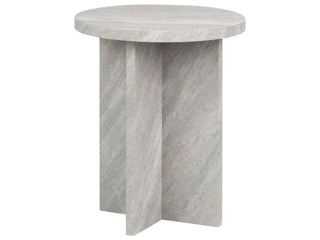 Side Table Grey Effect MDF Stone-like Veneer ⌀ 44 cm Classic Modern Design Beliani