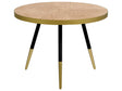 Coffee Table Light Ash Wood and Gold MDF  61 cm Top Tripod Base Living Room Furniture Modern Design Beliani