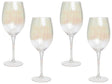 Set of 4 Red Wine Glasses Iridescent Finish Hand-Blown Glass 53 cl 19 oz 4 Pcs Set Beliani