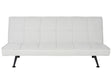 Fabric Sofa Bed Light Grey 3-Seater Quilted Upholstery Click-Clack Guest Bed Armless Beliani