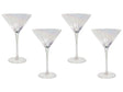 Set of 4 Martini Glasses Transparent Iridescent Finish Hand-Blown Cocktail Glass 22 cl 8 oz 4 Pcs Set Beliani