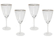 Set of 4 Wine Glasses Transparent Hand-Blown 38 cl 13 oz 4 Pcs Set Gold-Rimmed Glass Beliani