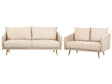 Living Room Set Beige Velvet Back Cushions Metal Golden Legs Retro Glam Beliani