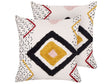 2 Decorative Cushions Multicolor Cotton 45 x 45 cm with Abstract Pattern Beliani