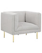 Armchair Grey Fabric Gold Chrome Iron Legs with Armrests Modern Minimalistic Living Room Beliani