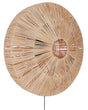 Wall Lamp Natural Straw Shade Black Iron Base Boho Lightning Sconce Light Bedroom Living Room Beliani