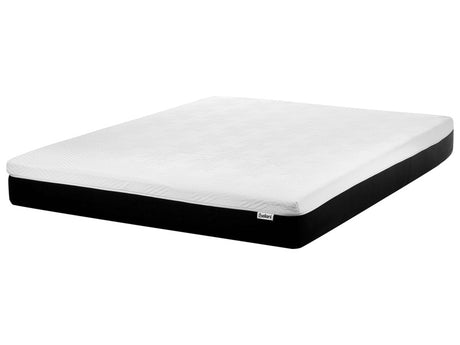 Gel Foam Mattress Firm White and Black EU King Size 5ft3 Zippered Removable Polyester Cover Bedroom Accessories Beliani