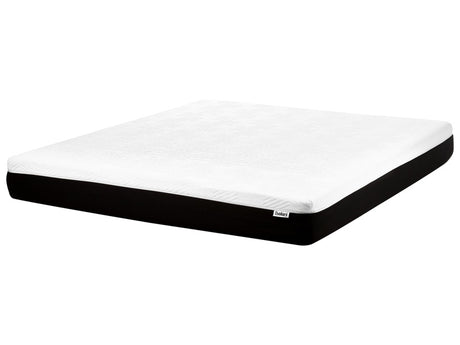 Gel Foam Mattress Firm White and Black EU Super King Size 6ft Zippered Removable Polyester Cover Bedroom Accessories Beliani