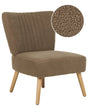 Armchair Brown Boucle Armless Accent Chair Vertical Tufting Wooden Legs Beliani