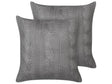 Set of 2 Scatter Cushions Grey Cotton Fabric 45 x 45 cm Knitted Home Decor Accessories Beliani